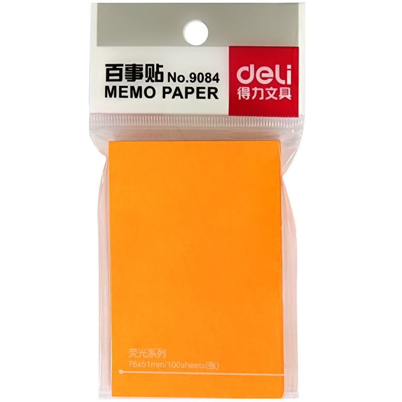 得力（deli） 9084 熒光紙百事貼/便條紙76×51mm 12本裝_http://m.bzsa.cn/img/images/C201902/1551161538730.jpg