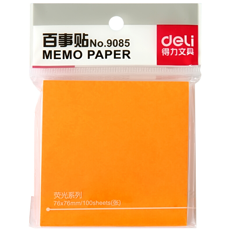 得力（deli） 9085 熒光紙百事貼/便條紙76×76mm 12本裝_http://m.bzsa.cn/img/images/C201902/1551162058980.jpg