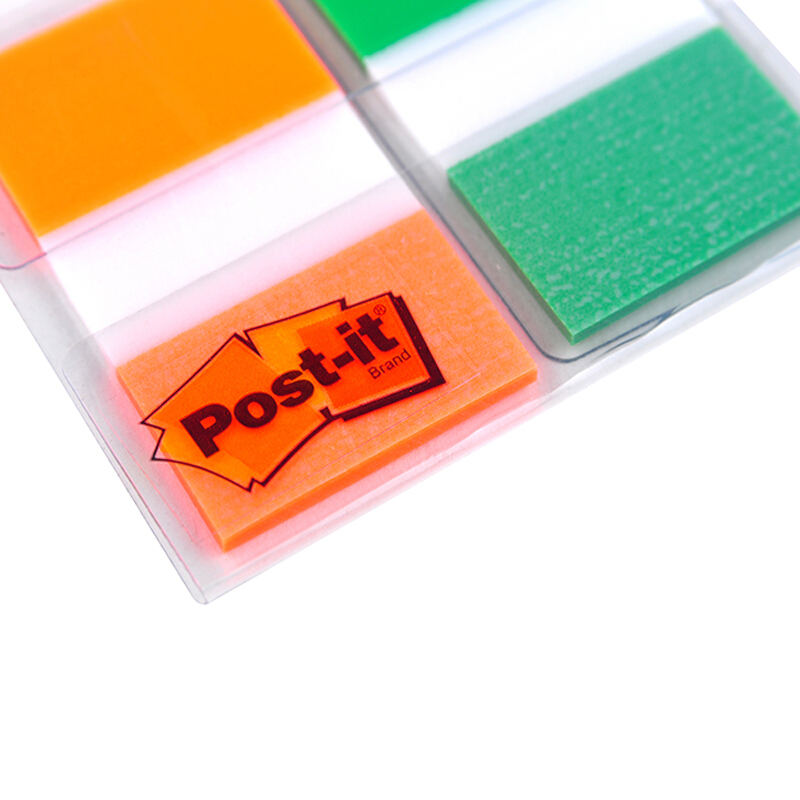 3M（Post-it） 680-2PK-2 透明指示標(biāo)簽/報(bào)事貼 綠橙 20張*2色/包_http://m.bzsa.cn/img/images/C201902/1551170435034.jpg