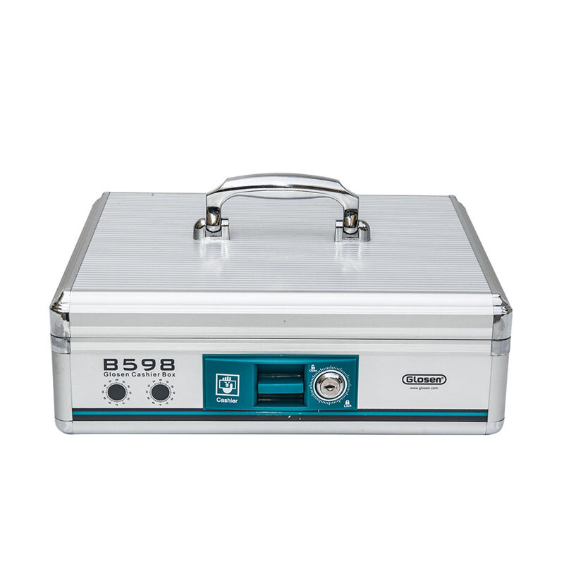 金隆興（Glosen） B598  鋁合金材質(zhì)收銀箱/手提金庫帶鎖（銀色） _http://m.bzsa.cn/img/images/C201902/1551260972453.jpg