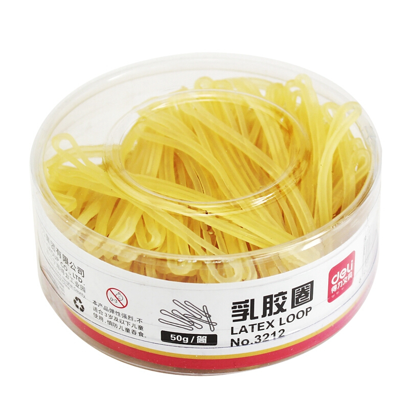 得力（deli） 3212 橡皮筋 乳膠圈 筒裝50g _http://m.bzsa.cn/img/images/C201903/1551688161968.jpg