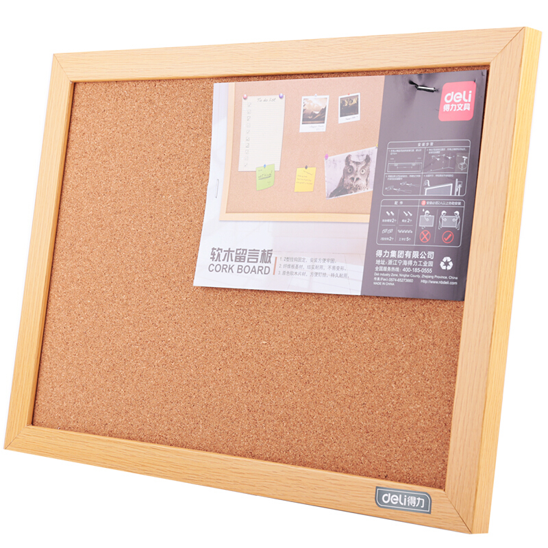 得力（deli） 8761 40*30cm軟木板/留言板/照片墻（木邊框、針插留言）_http://m.bzsa.cn/img/images/C201903/1551851658528.jpg