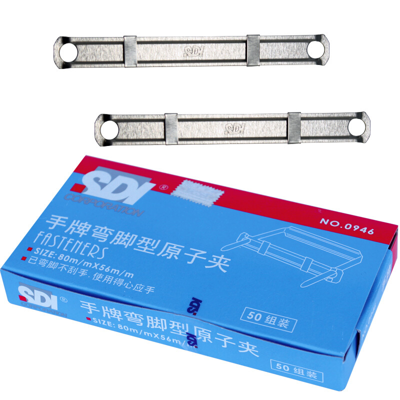 手牌（SDI） 0946 金屬裝訂夾 彎角型原子夾 50組/盒_http://m.bzsa.cn/img/images/C201903/1551857274688.jpg
