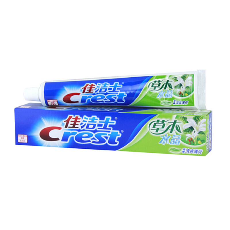 佳潔士（CREST） 草本水晶牙膏（清爽薄荷香型）90g_http://m.bzsa.cn/img/images/C201903/1552036235088.jpg