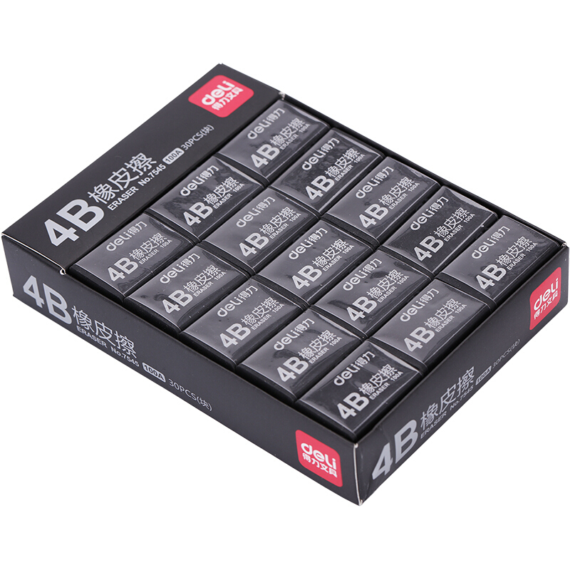 得力（deli）30塊4B黑色橡皮擦7545_http://m.bzsa.cn/img/images/C201906/1561430413168.jpg