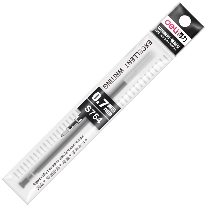 得力（deli）S754 中性筆芯 簽字筆芯0.7mm 20支/盒 (黑色)_http://m.bzsa.cn/img/images/C201910/1570756139141.jpg