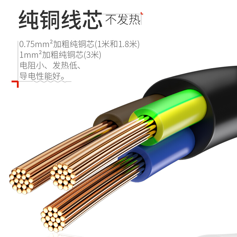 山澤（SANZHE）電腦主機國標(biāo)電源線 品字尾三孔電源連接線 適用電腦主機顯示器電飯煲 彎插頭0.5米WTDY05_http://m.bzsa.cn/img/images/C202007/1593594002488.jpg