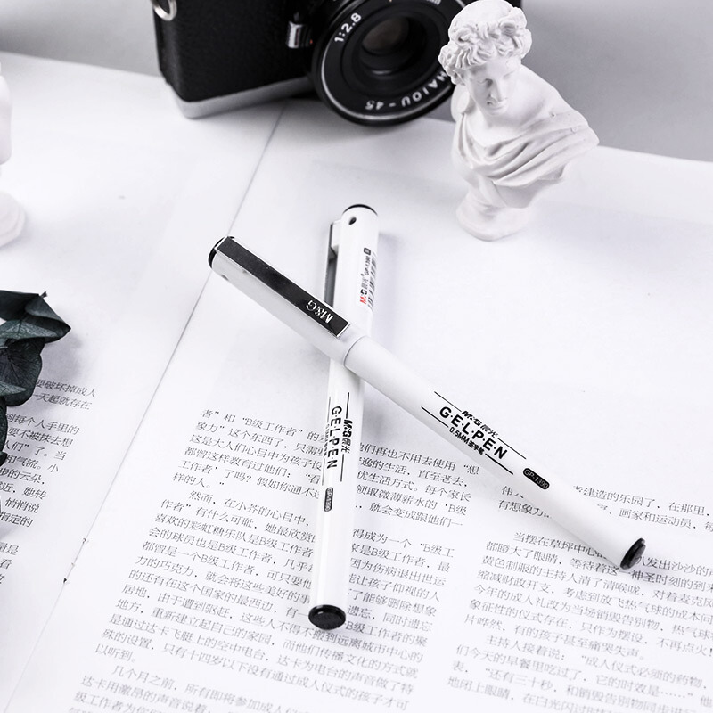 晨光（M&G） 0.5mm不銹鋼筆夾中性筆 簽字筆GP1390/12支裝 (黑色) _http://m.bzsa.cn/img/images/C202007/1594778341393.jpg