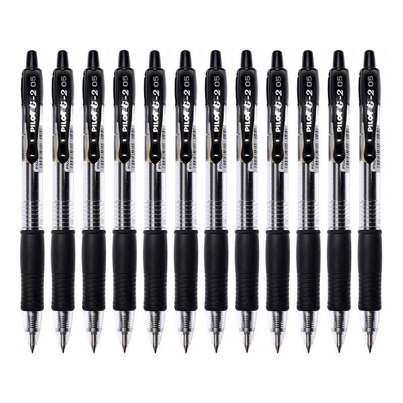 百樂(lè)（PILOT）BL-G2-5-B 按動(dòng)中性筆啫喱筆 簽字筆0.5mm 12支/盒 (黑色) _http://m.bzsa.cn/img/images/C202007/1594869770825.jpg