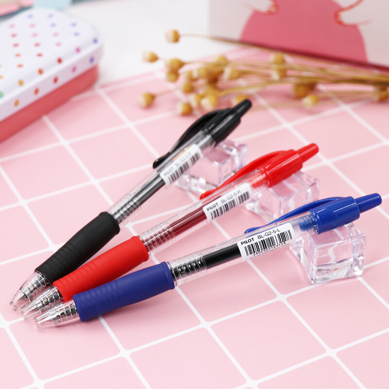 百樂(lè)（PILOT）BL-G2-5-B 按動(dòng)中性筆啫喱筆 簽字筆0.5mm 12支/盒 (黑色) _http://m.bzsa.cn/img/images/C202007/1594869778792.jpg