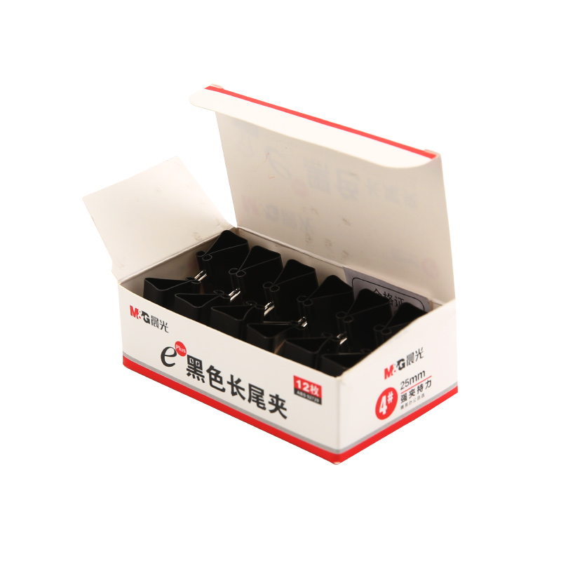 晨光（M&G） Eplus  長尾夾/長尾夾票夾 黑色(4#ABS92729/24mm 12枚/盒)_http://m.bzsa.cn/img/images/C202008/1596777688696.jpg