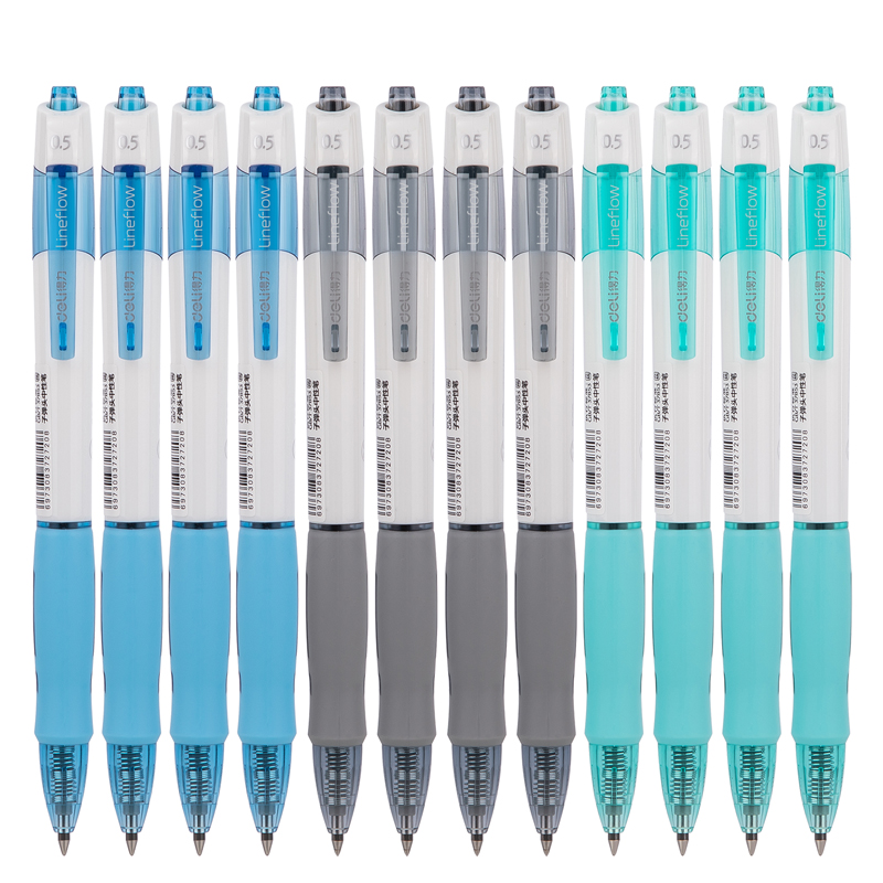 得力（deli）S09 按動子彈頭中性筆 黑色簽字筆 0.5mm 12支/盒_http://m.bzsa.cn/img/images/C202009/1599195355535.jpg