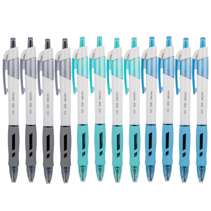 得力（deli）S09 按動子彈頭中性筆 黑色簽字筆 0.5mm 12支/盒_http://m.bzsa.cn/img/images/C202009/1599195367442.jpg