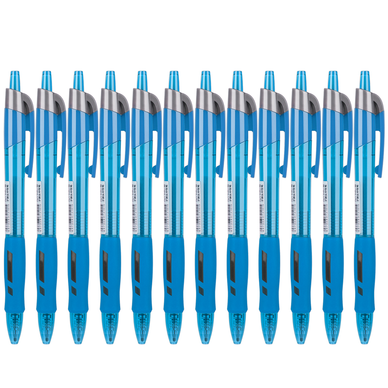 得力（deli）S08 按動(dòng)子彈頭中性筆 藍(lán)色簽字筆 0.5mm 12支/盒_http://m.bzsa.cn/img/images/C202009/1599199216041.jpg