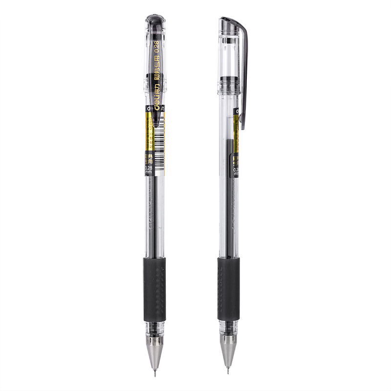 得力（deli）S820 財務專用中性筆 黑色簽字筆 0.28mm 12支盒_http://m.bzsa.cn/img/images/C202009/1599444243475.jpg