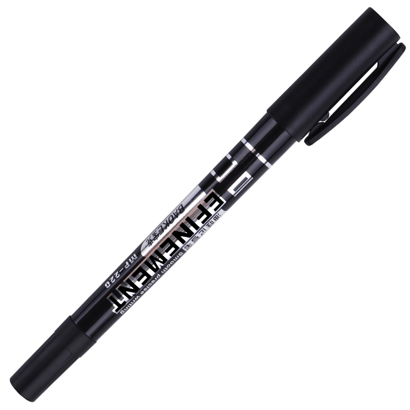 寶克（BAOKE） MP-220 油性小雙頭記號筆 12支/盒 黑色_http://m.bzsa.cn/img/images/C202009/1599724369901.jpg