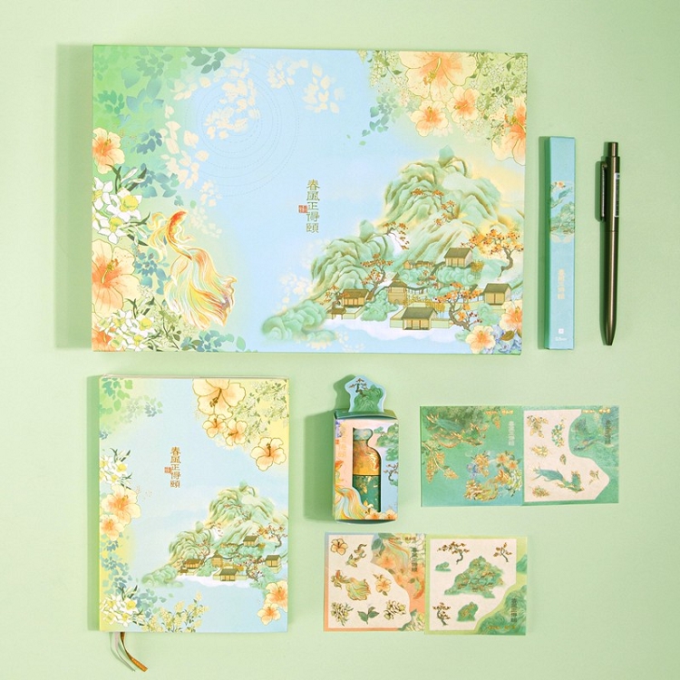 得力(deli) 頤和園聯(lián)名 春風(fēng)正得頤手賬本11件文具禮盒套裝 SZ627_http://m.bzsa.cn/img/images/C202103/1615963283309.jpg