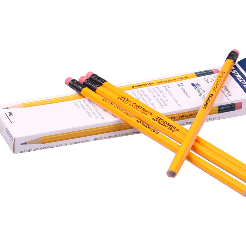 施德樓（Staedtler） 134 黃桿鉛筆 帶橡皮頭 12支裝（HB）_http://m.bzsa.cn/img/sp/102/6c8b6986-3060-422a-aae0-12ff85255840.jpg