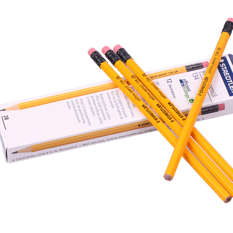 施德樓（Staedtler） 134 黃桿鉛筆 帶橡皮頭 12支裝（2B）_http://m.bzsa.cn/img/sp/102/ca2f25be-46fc-4940-aa77-9fd881ac65e2.jpg
