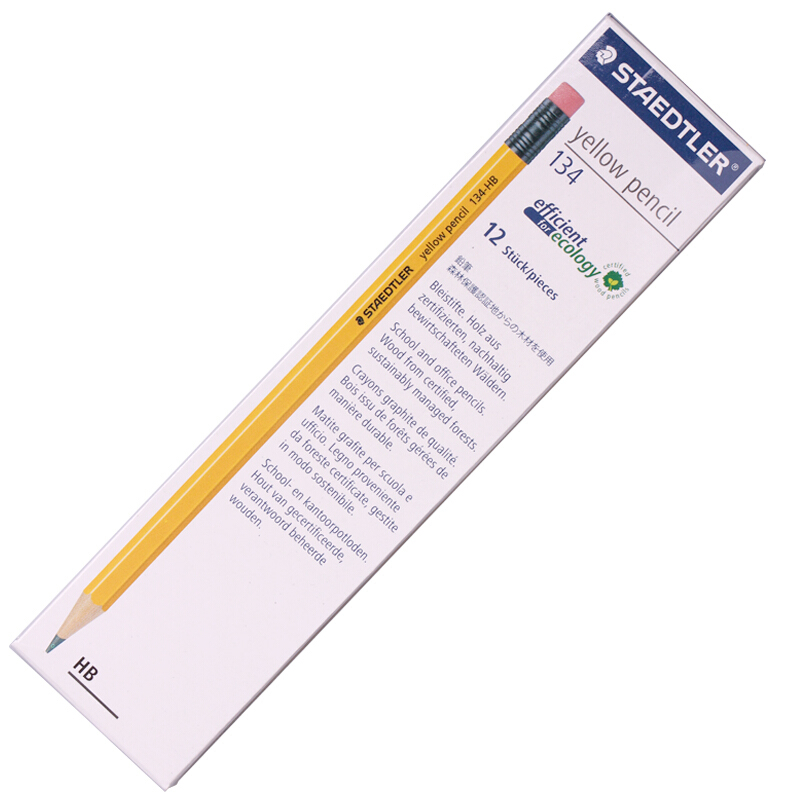 施德樓（Staedtler） 134 黃桿鉛筆 帶橡皮頭 12支裝（HB）_http://m.bzsa.cn/img/sp/102/d733e88a-3b20-45bc-9587-991389ff06b4.jpg