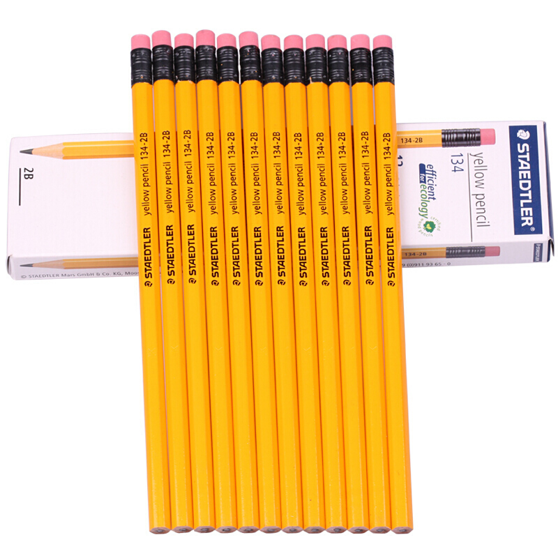 施德樓（Staedtler） 134 黃桿鉛筆 帶橡皮頭 12支裝（2B）_http://m.bzsa.cn/img/sp/102/f1e0ce4a-033a-4180-b136-b3ec9cb50c6d.jpg