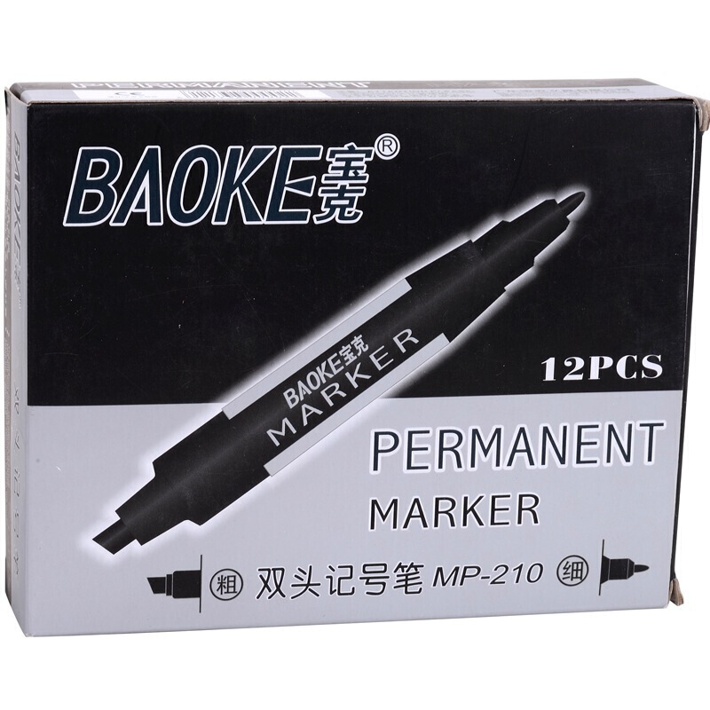 寶克（BAOKE） MP-210 油性大雙頭記號筆 12支/盒（黑色）_http://m.bzsa.cn/img/sp/104/5a006ec3-abb8-450b-a649-914f6fcd2828.jpg