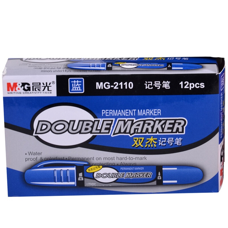 晨光（M&G） MG2110 大雙頭油性記號筆 12支/盒（藍色）_http://m.bzsa.cn/img/sp/104/80060bcf-be61-47f0-ac4a-59b997717d8a.jpg