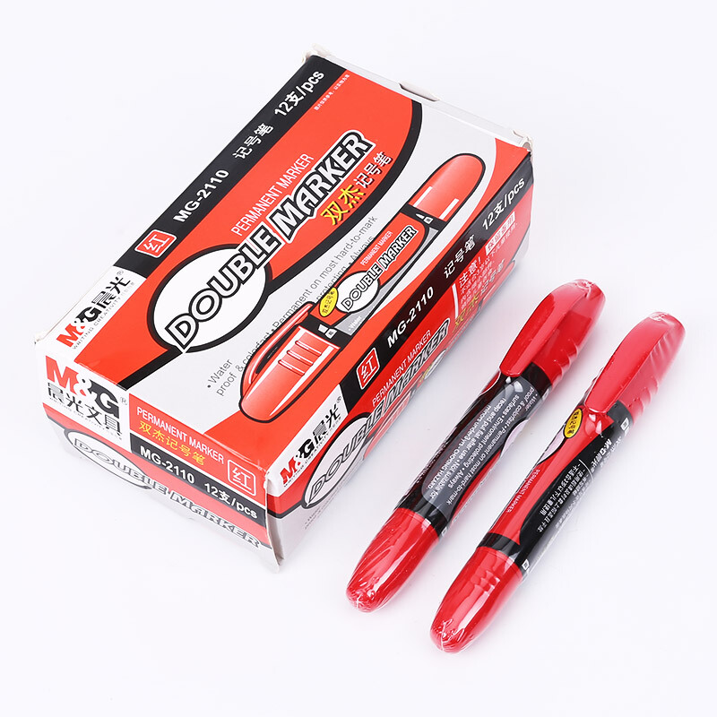 晨光（M&G） MG2110 大雙頭油性記號(hào)筆 12支/盒（紅色）_http://m.bzsa.cn/img/sp/104/9d750f95-f618-4a32-90cc-ab4bf46e1612.jpg