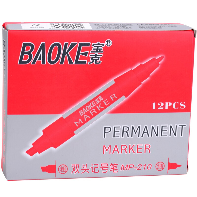 寶克（BAOKE） MP-210 油性大雙頭記號筆 12支/盒（紅色）_http://m.bzsa.cn/img/sp/104/ff05cf59-cc49-417c-8170-9b67ec9a46e9.jpg