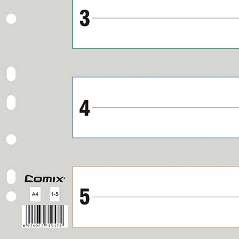 齊心（COMIX） IX901 易分類 五色索引紙 A4 11孔 PP_http://m.bzsa.cn/img/sp/137/017ec7db-adbd-4f7d-9ffb-473adc9ecf62.jpg