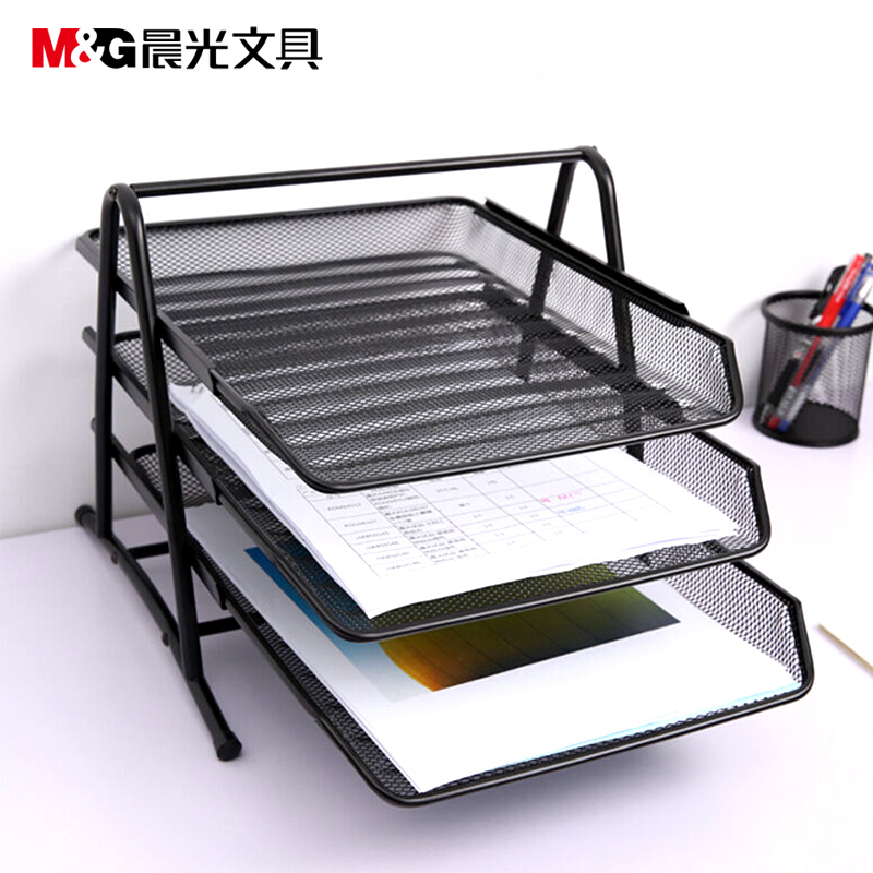 晨光（M&G） ADM94754 三層金屬網(wǎng)格文件盤文件架文件座 黑色_http://m.bzsa.cn/img/sp/146/43e6189f-b9af-424d-bfcb-e3bf54a1035c.jpg