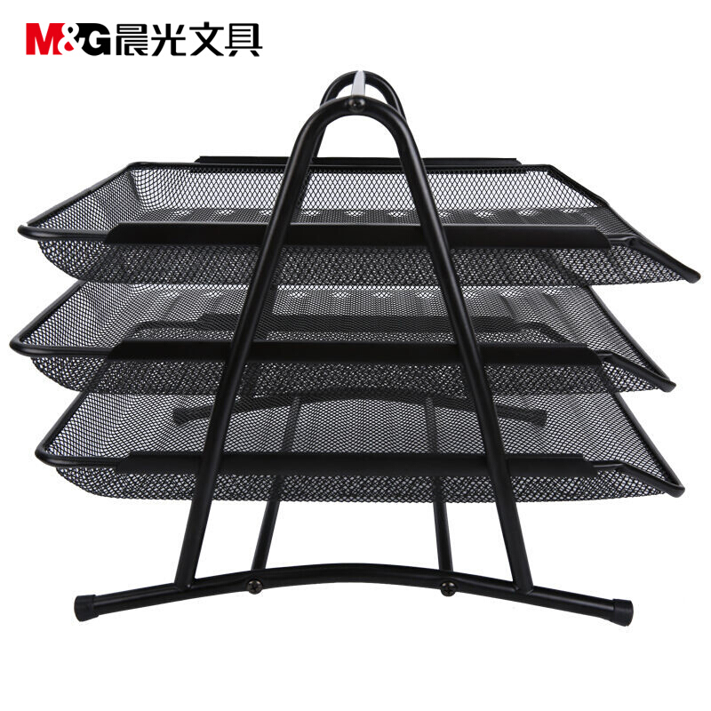 晨光（M&G） ADM94754 三層金屬網(wǎng)格文件盤文件架文件座 黑色_http://m.bzsa.cn/img/sp/146/44751075-9e91-4e60-859f-6bfe090c1760.jpg