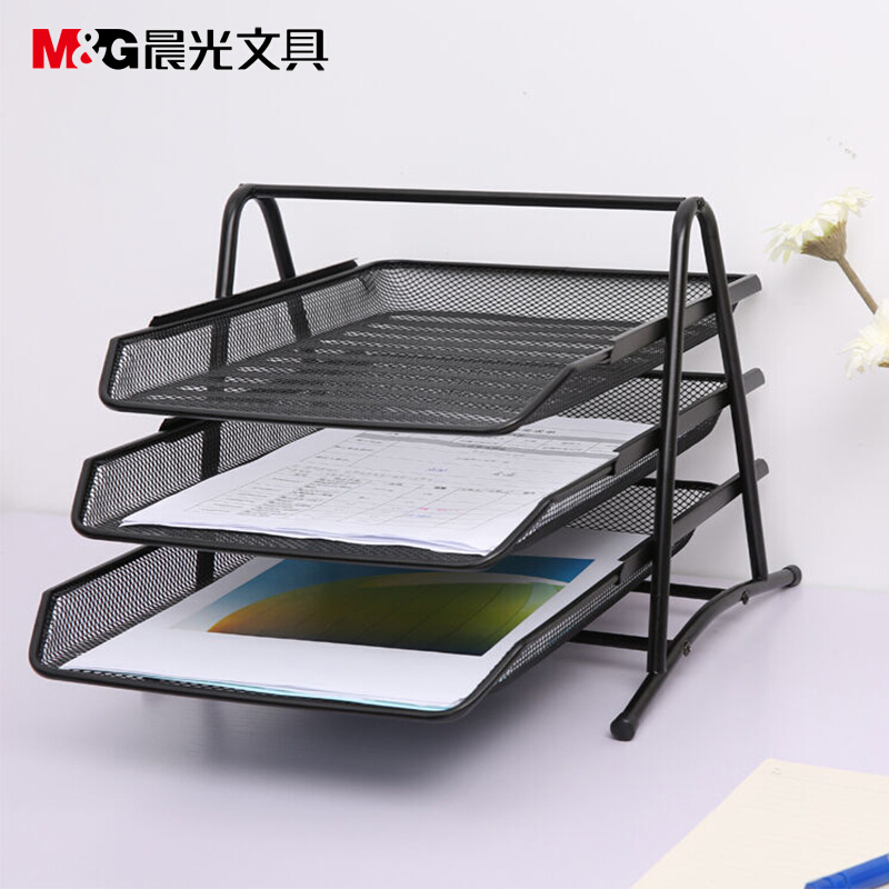 晨光（M&G） ADM94754 三層金屬網(wǎng)格文件盤文件架文件座 黑色_http://m.bzsa.cn/img/sp/146/cb04e946-ebd4-41a1-9208-c513e8367564.jpg