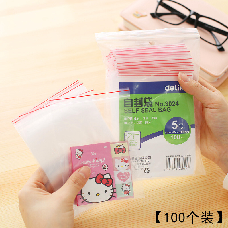 得力（deli） 3024 自封袋(透明)-5號(hào)(100個(gè)/包)150ｘ100mm0.04mm_http://m.bzsa.cn/img/sp/206/b9015bc9-9a65-4275-a620-a7694d415ab5.jpg