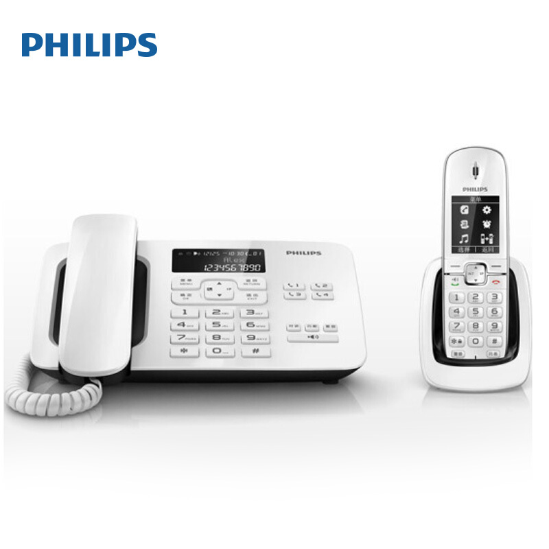 飛利浦（PHILIPS） DCTG492 語音報號黑名單中文數(shù)字子母機一拖一家用辦公會議坐固定固話無線電話機座機無繩電話機（白色）_http://m.bzsa.cn/img/sp/2147/58f35db0-8fc5-48df-8c9d-39a9406827ec.jpg