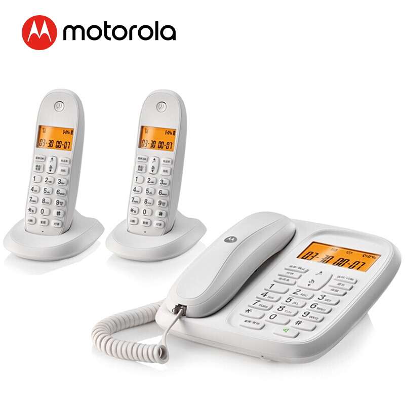 摩托羅拉（Motorola） CL102C 數(shù)字無繩電話機(jī)座機(jī)子母機(jī)中文顯示免提套裝辦公家用一拖二固定無線座機(jī)（白色）_http://m.bzsa.cn/img/sp/2147/8f5bc95e-b253-4f36-b01f-bd13c661789e.jpg