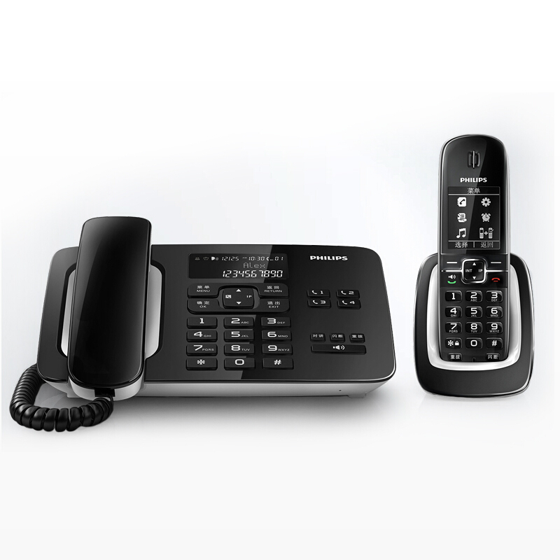 飛利浦（PHILIPS） DCTG492 語音報(bào)號黑名單中文數(shù)字子母機(jī)一拖一家用辦公會議坐固定固話無線電話機(jī)座機(jī)無繩電話機(jī)（黑色）_http://m.bzsa.cn/img/sp/2147/ee73f0ac-a100-4491-9572-5a03bc005f23.jpg