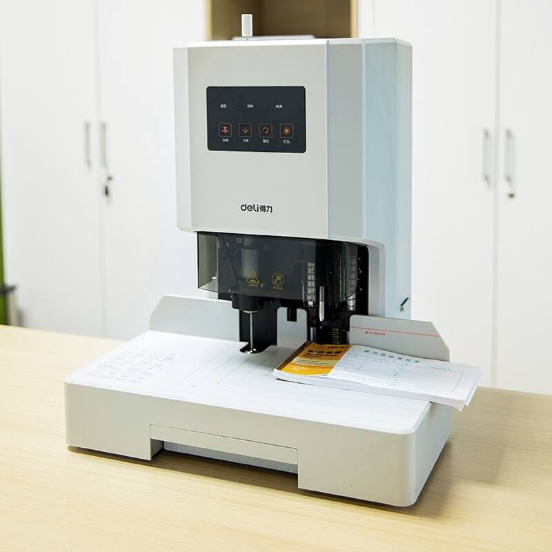 得力（deli） 14608 自動財務憑證裝訂機 電動檔案文件打孔機 可裝訂35mm_http://m.bzsa.cn/img/sp/253/82501f16-b690-4122-ad07-d15eac1b2e56.jpg