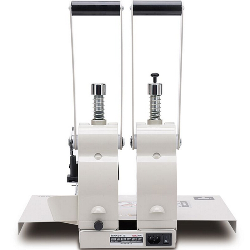 得力（deli） T502 財務憑證裝訂機智能型憑證單據(jù)打孔機 智能省力手動型（白灰）_http://m.bzsa.cn/img/sp/253/a1f37e28-e72f-4929-9758-66044d30c924.jpg