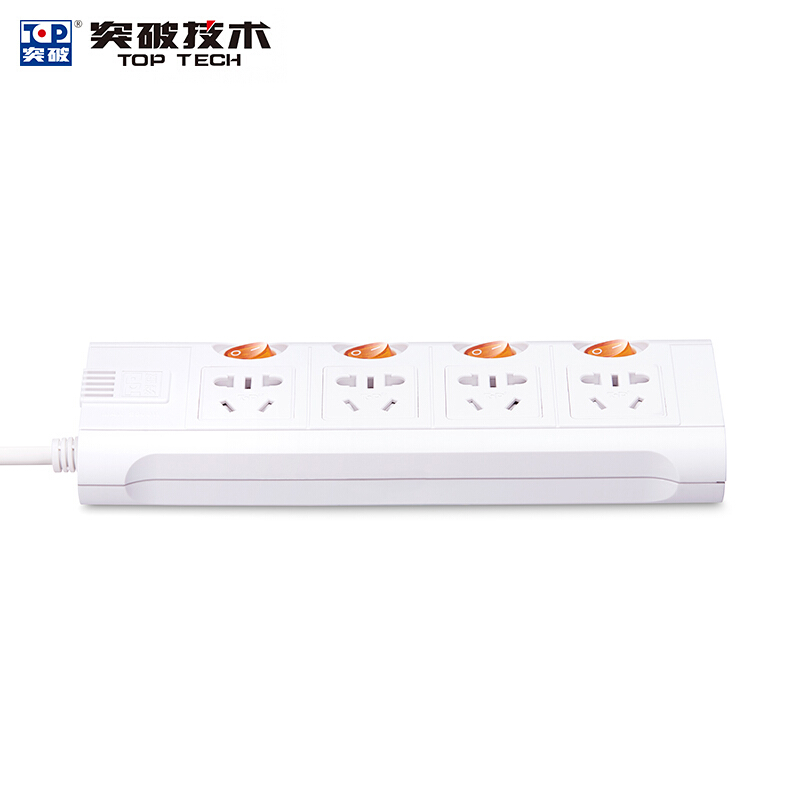 突破（TOP） TZ-D4K4 新國標(biāo)帶兒童保護(hù)門插座接線板智能過載自動斷電分控獨(dú)立開關(guān)4孔3米 3米線長_http://m.bzsa.cn/img/sp/2541/e195df59-e323-4489-9b85-26708511859f.jpg