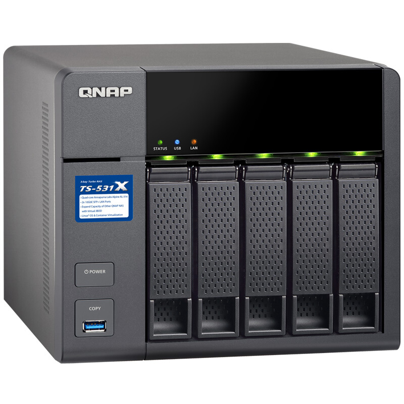 威聯(lián)通（QNAP） TS-531X-2G 高效能四核處理器,內(nèi)建雙10GbE SFP+ 網(wǎng)絡端口 五盤位NAS網(wǎng)絡存儲器（無內(nèi)置硬盤）_http://m.bzsa.cn/img/sp/275/b4f01938-a090-41f1-87f5-154f7d617596.jpg