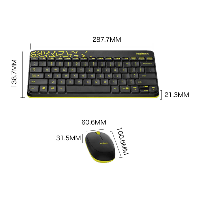 羅技（Logitech） MK245 Nano 無線鍵鼠套裝 小鍵盤 (黑黃) _http://m.bzsa.cn/img/sp/283/e007cf57-e9fe-4af4-96b0-8523c0cdca4a.jpg