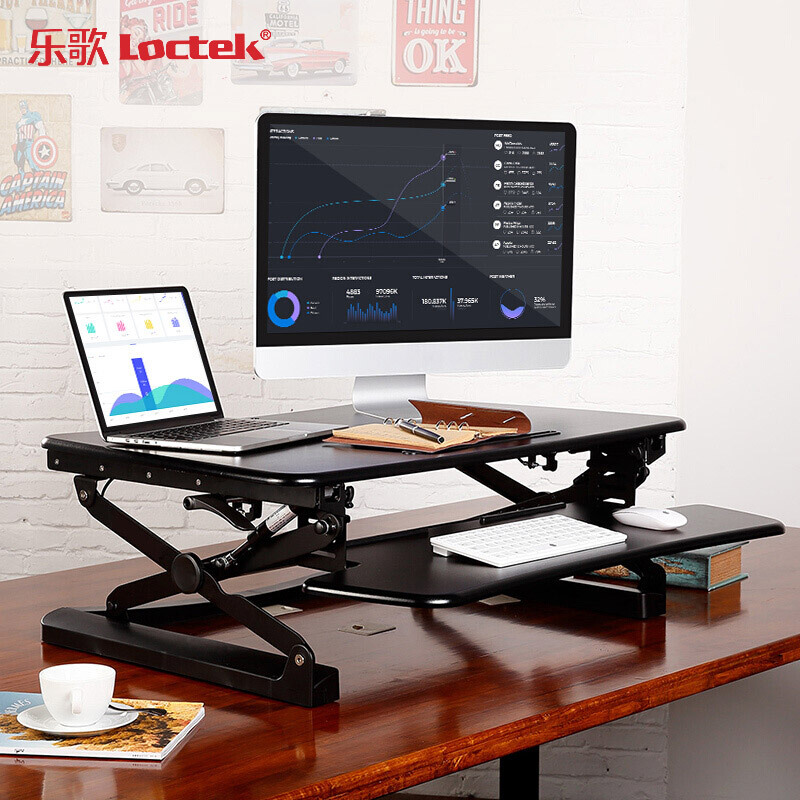 樂歌（Loctek） M1M 站立式辦公升降臺(tái)/升降桌 折疊移動(dòng)筆記本工作臺(tái) (睿黑) _http://m.bzsa.cn/img/sp/296/446bc2a9-93ef-4551-a5cd-6852cdd46baa.jpg