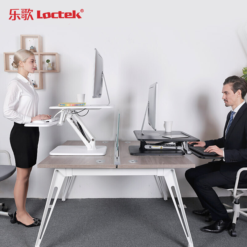 樂(lè)歌（Loctek） M3M 站立式辦公升降臺(tái)/升降桌 折疊移動(dòng)筆記本工作臺(tái) (白色) _http://m.bzsa.cn/img/sp/296/a8186346-c872-469d-9fff-16b02ea9e081.jpg