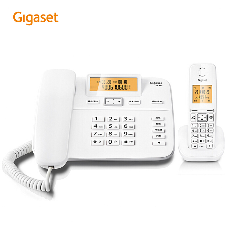 集怡嘉（Gigaset） DL310 原西門(mén)子品牌電話(huà)機(jī) 數(shù)字無(wú)繩電話(huà)家用子母機(jī)中文來(lái)電顯示一拖一辦公固定無(wú)線(xiàn)電話(huà)座機(jī)（白色）_http://m.bzsa.cn/img/sp/329/09a0cc8b-370b-4414-9886-36322670e88d.jpg