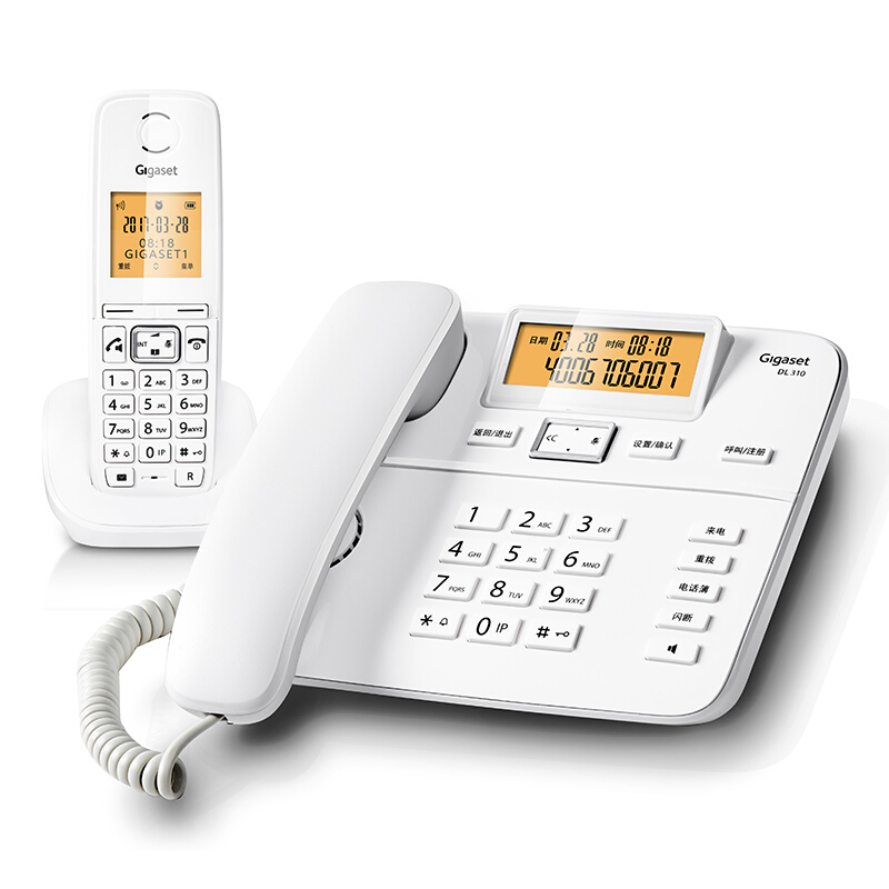 集怡嘉（Gigaset） DL310 原西門(mén)子品牌電話(huà)機(jī) 數(shù)字無(wú)繩電話(huà)家用子母機(jī)中文來(lái)電顯示一拖一辦公固定無(wú)線(xiàn)電話(huà)座機(jī)（白色）_http://m.bzsa.cn/img/sp/329/853d3119-5b23-4ec6-9336-a832109624d7.jpg