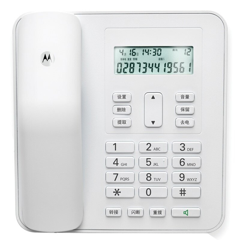 摩托羅拉（Motorola） CT310C 固定有繩電話機座機來電顯示免電池大屏幕歐式時尚辦公商務(wù)家用有線座機（白色）_http://m.bzsa.cn/img/sp/329/bdb5b44a-9e18-4063-ae41-76c5e59a8d81.jpg