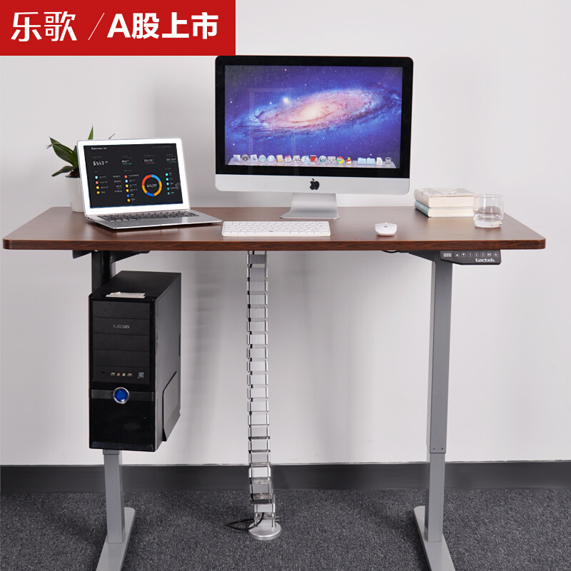 樂歌（Loctek） E1D 站立辦公電動升降桌套裝 (灰色桌架/胡桃木色桌板/方形1200x600mm) _http://m.bzsa.cn/img/sp/361/4847de49-104e-4176-81b1-c837b534f813.jpg