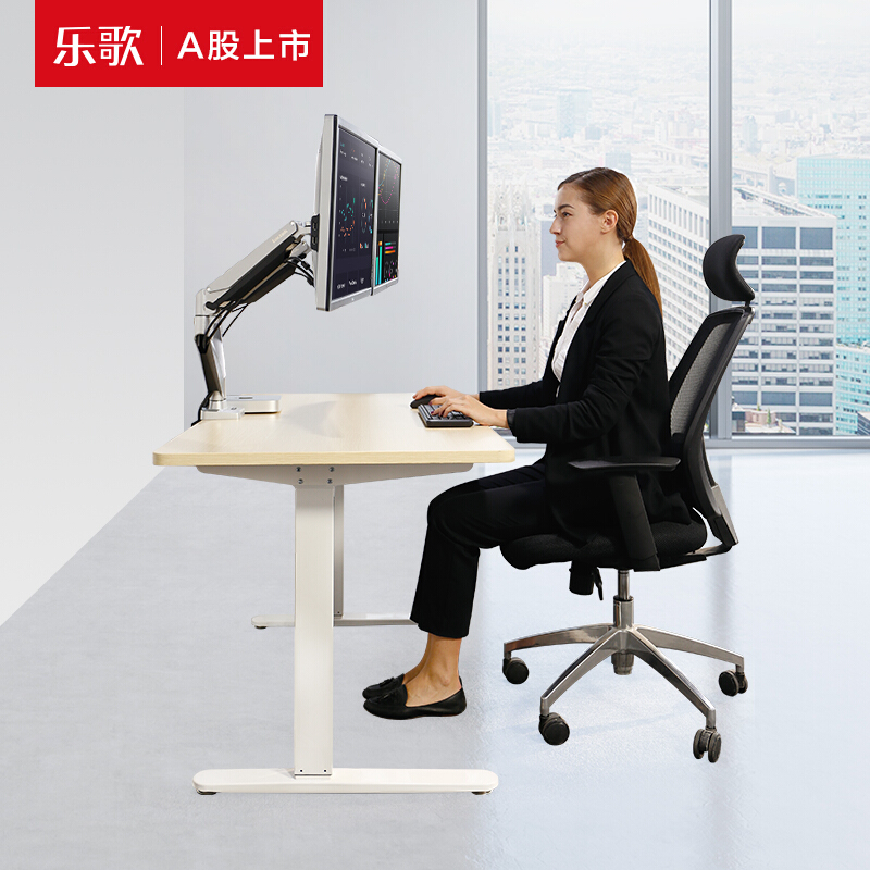 樂歌（Loctek） E1D 站立辦公電動升降桌套裝 (白色桌架/原木色桌板/方形1800x800mm) _http://m.bzsa.cn/img/sp/361/dc96e1dd-0070-4bcb-8383-ed4b9c326d2a.jpg