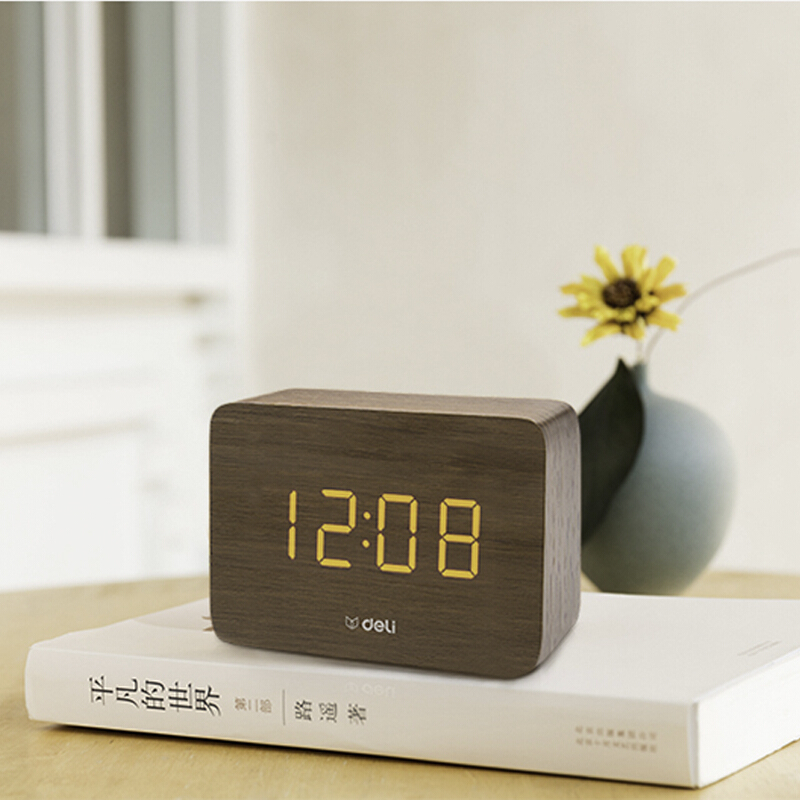 得力（deli） 8814 多功能電子鐘 100*42*70mm (棕色) _http://m.bzsa.cn/img/sp/419/5fbd0ca9-7ef0-4502-b656-ea87503ab3f3.jpg